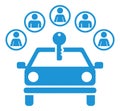 Car sharing icon withÃÂ group and key